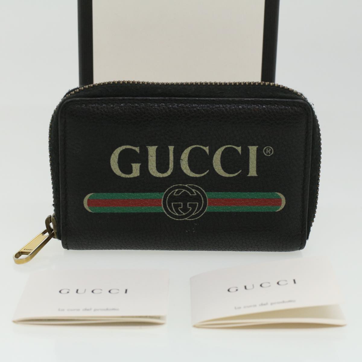GUCCI Coin Purse Leather Black th3120