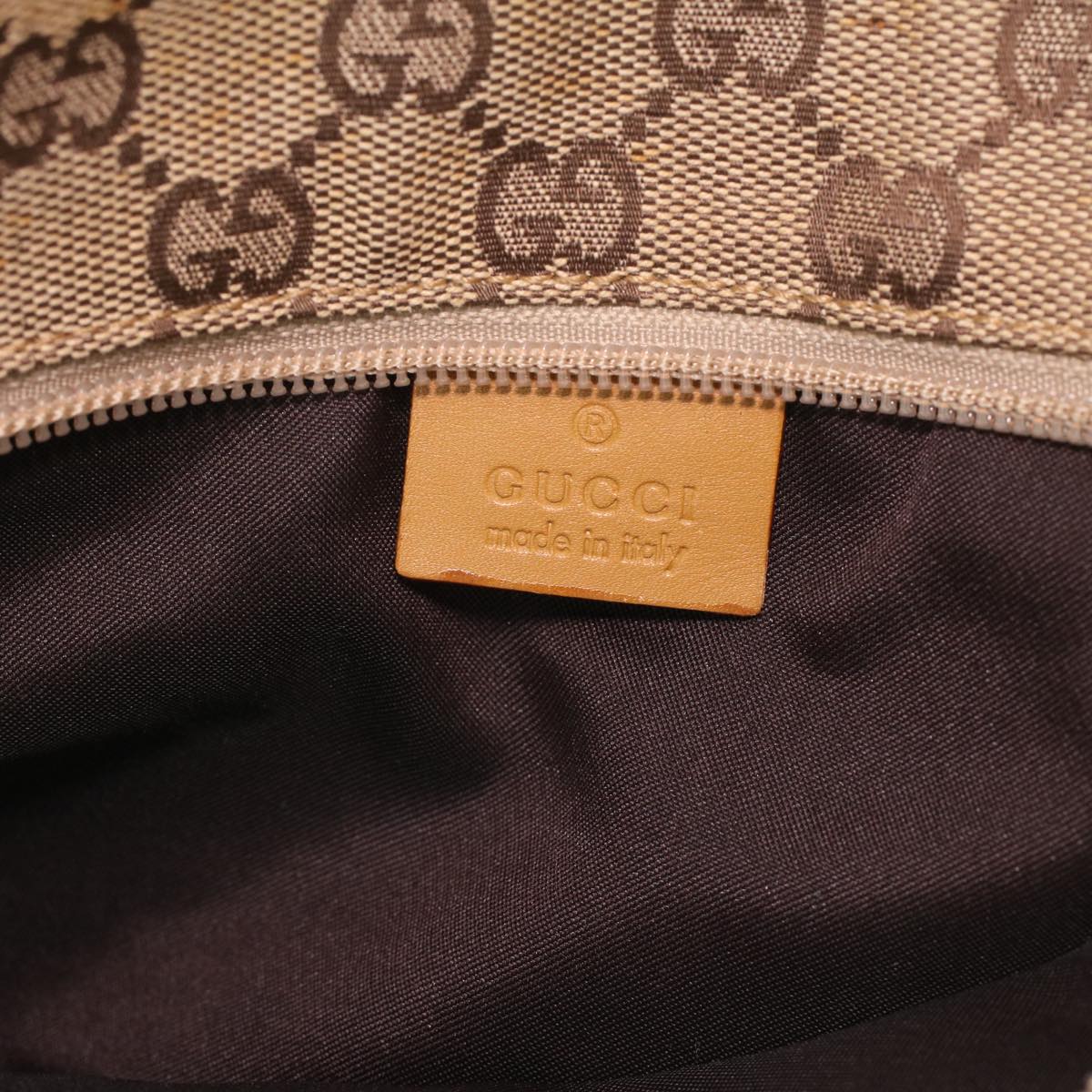 GUCCI Sherry Line GG Canvas Tote Bag Beige Red Brown th3191