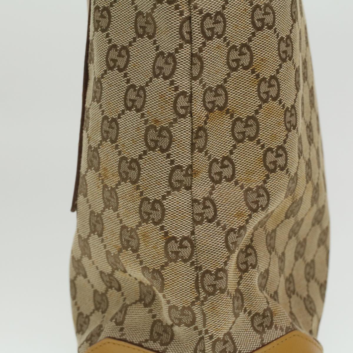 GUCCI Sherry Line GG Canvas Tote Bag Beige Red Brown th3191