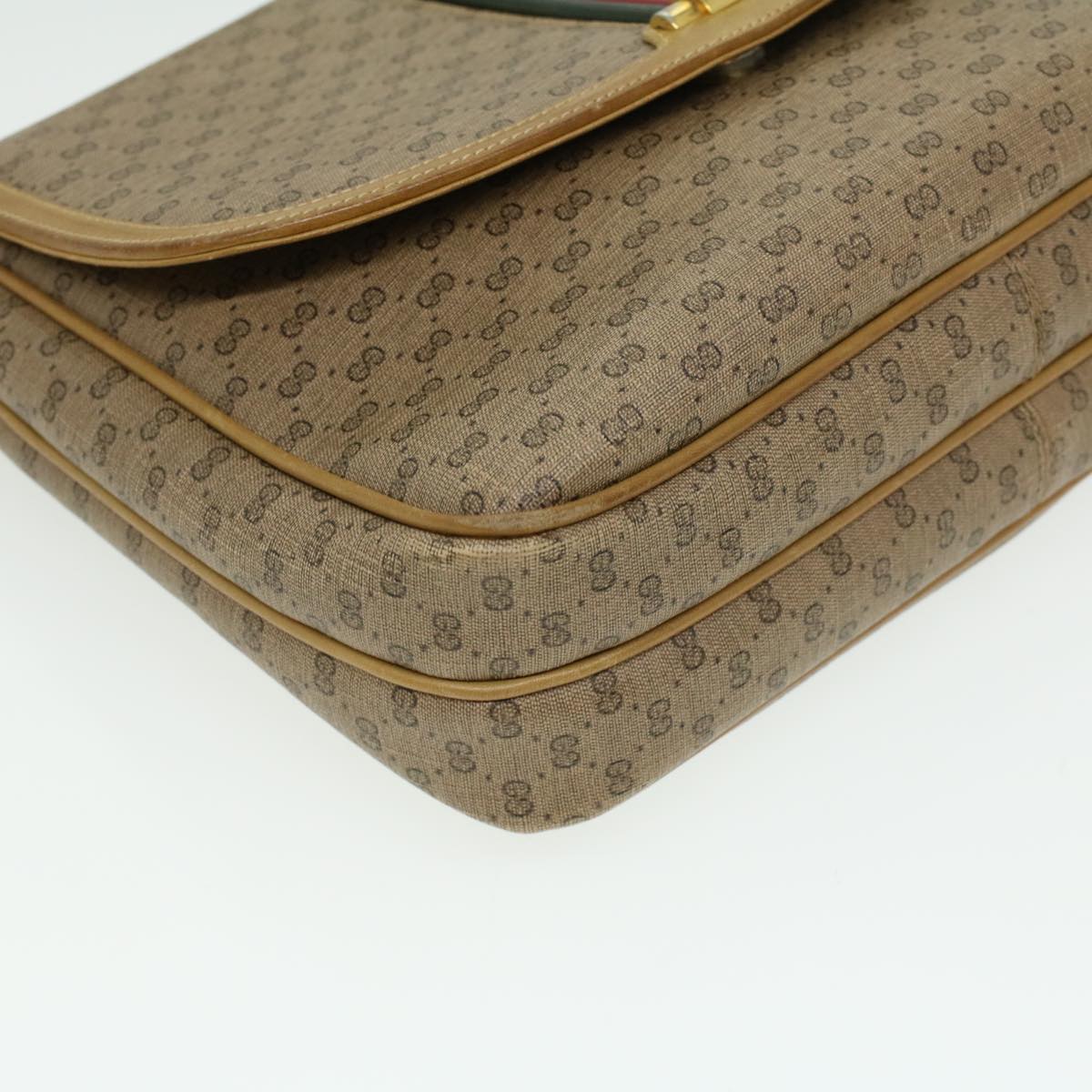 GUCCI Micro GG Canvas Shoulder Bag Beige th3237