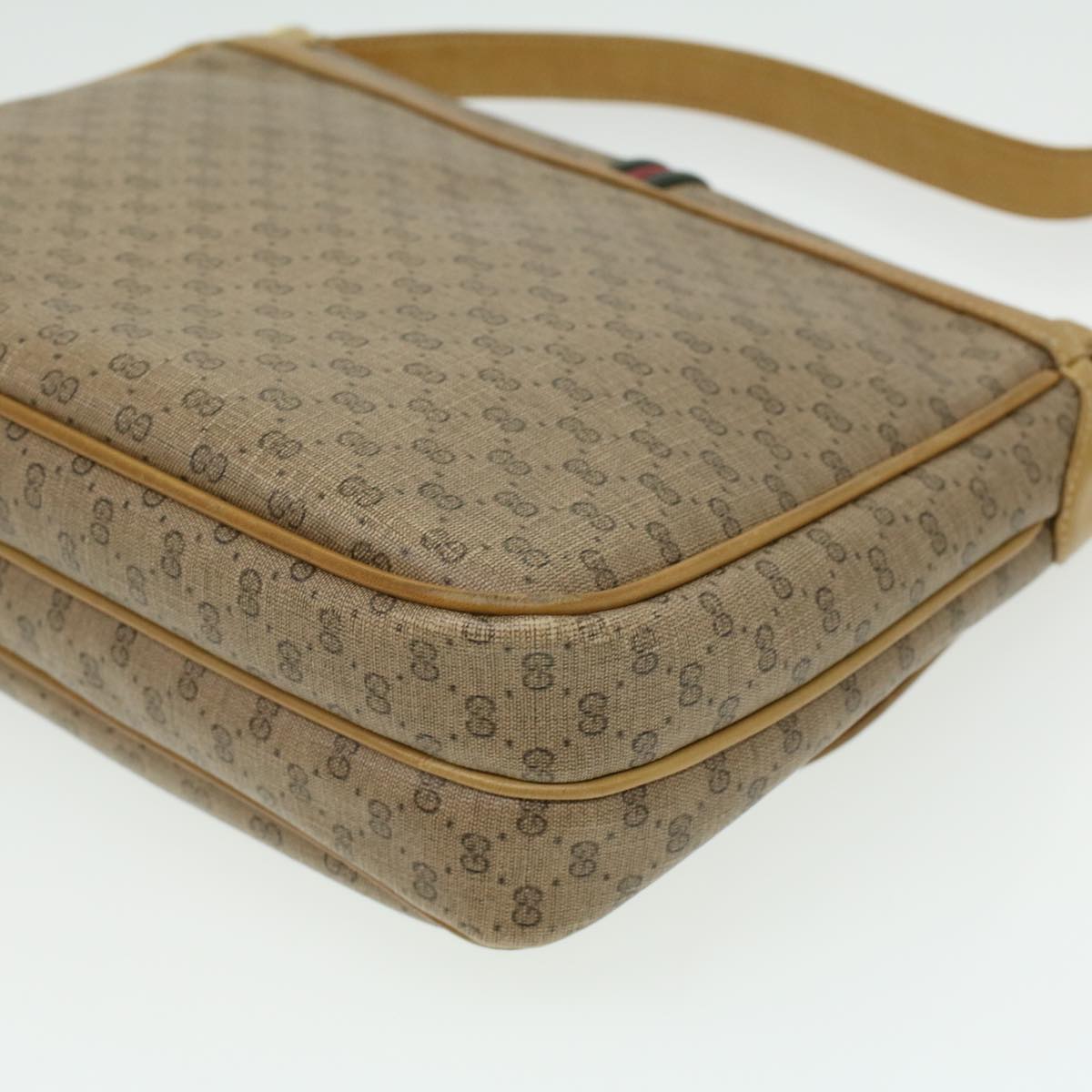 GUCCI Micro GG Canvas Shoulder Bag Beige th3237