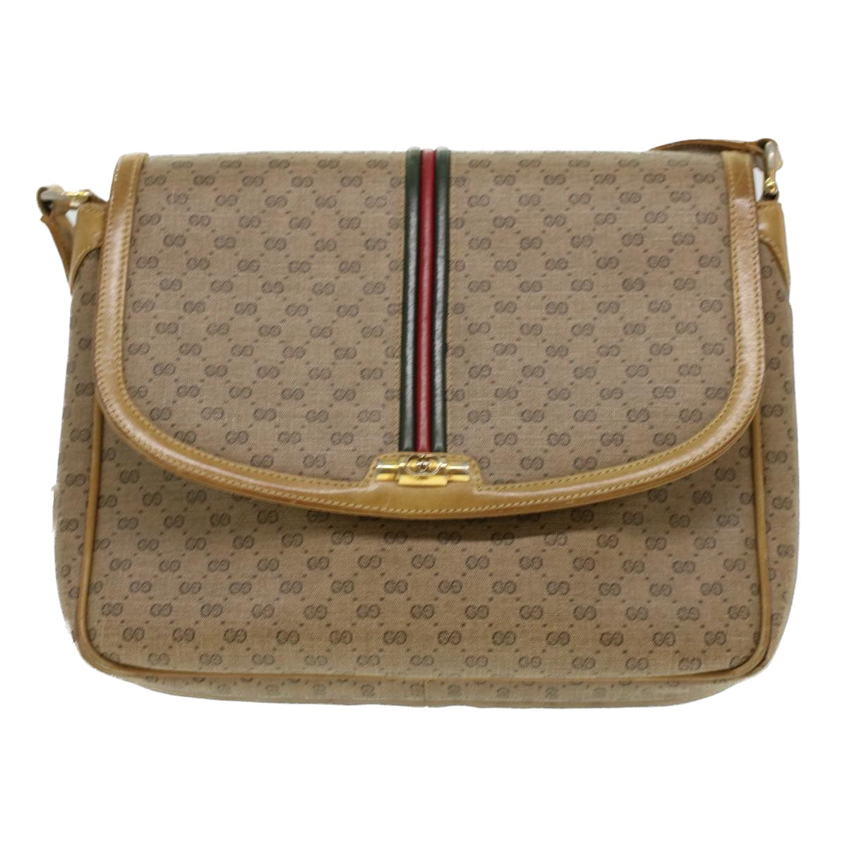 GUCCI Micro GG Canvas Shoulder Bag Beige th3237