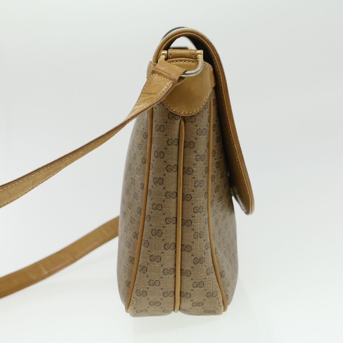 GUCCI Micro GG Canvas Shoulder Bag Beige th3237