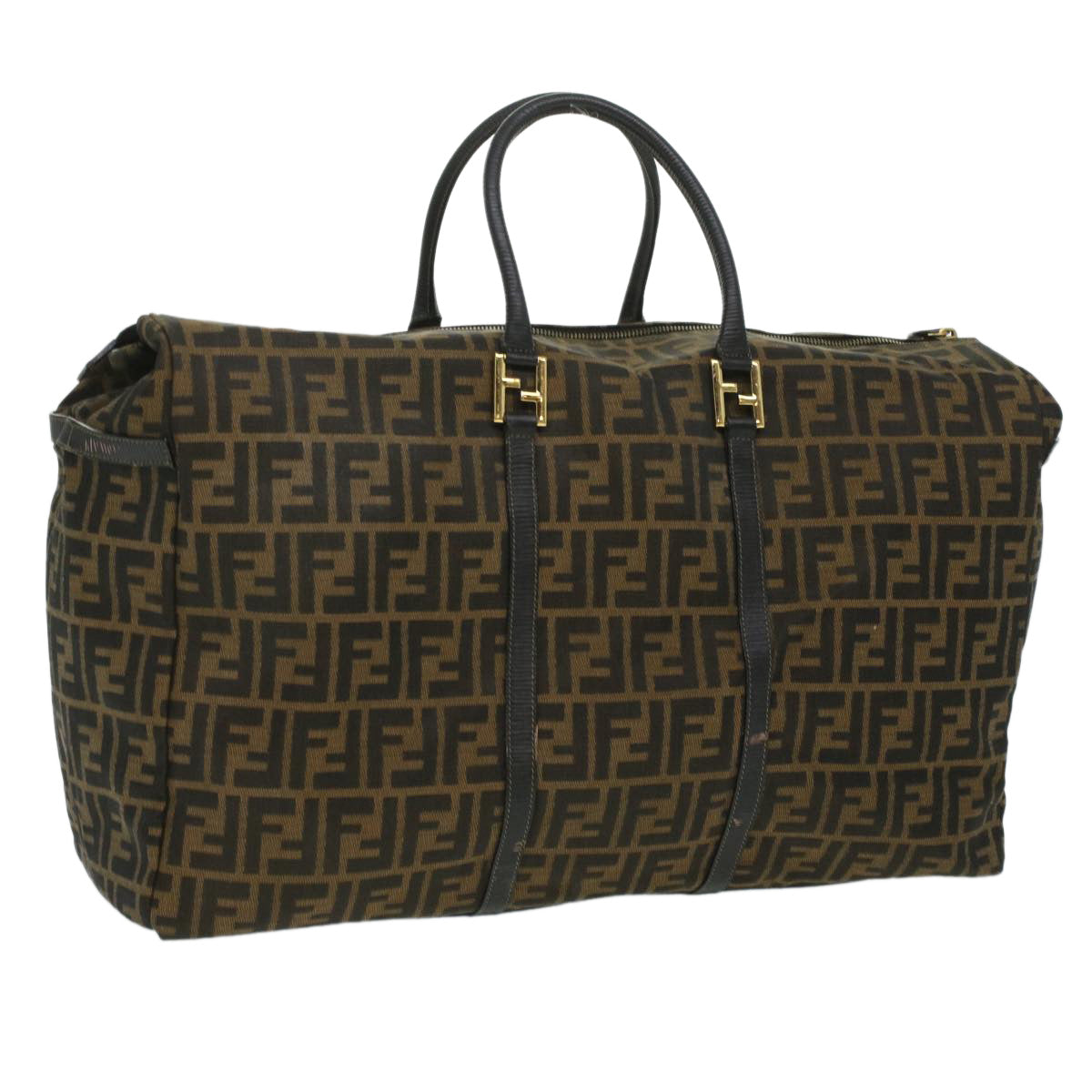 FENDI Zucca Canvas Hand Bag Brown Black th3287