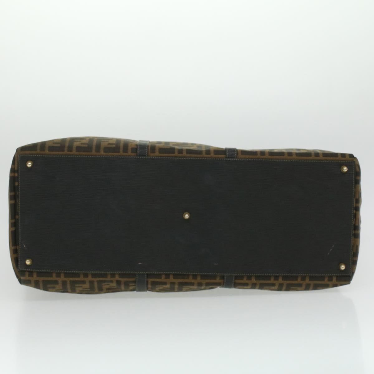 FENDI Zucca Canvas Hand Bag Brown Black th3287