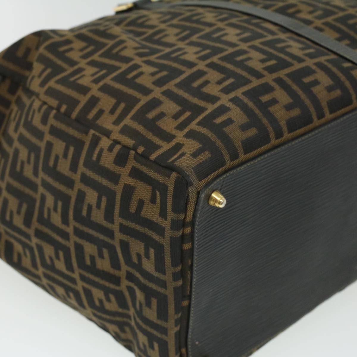 FENDI Zucca Canvas Hand Bag Brown Black th3287