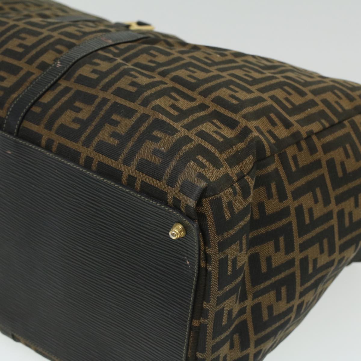 FENDI Zucca Canvas Hand Bag Brown Black th3287