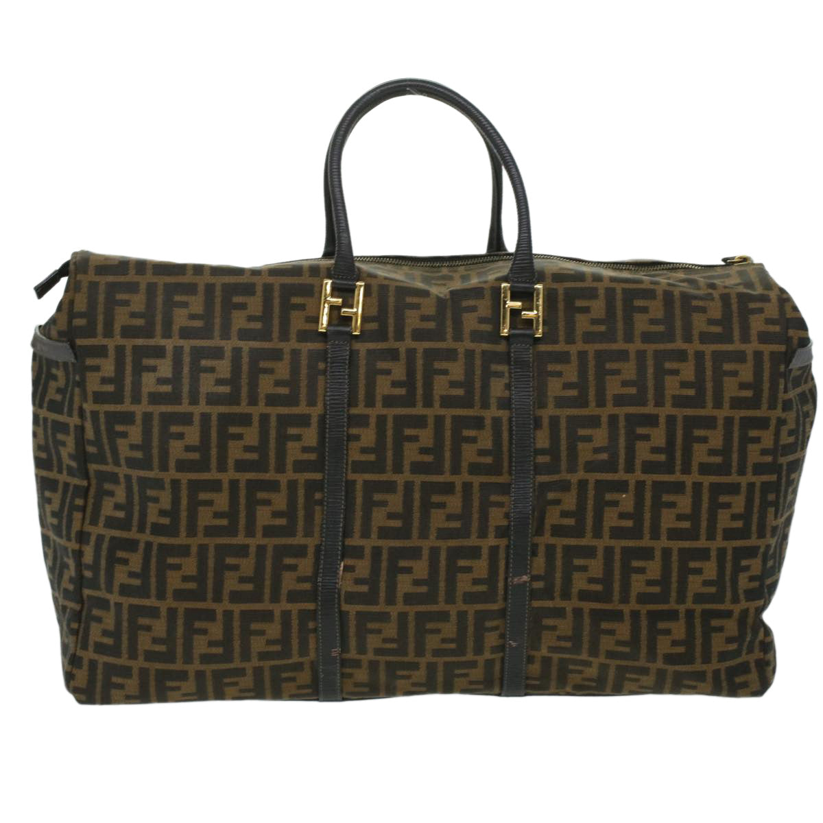 FENDI Zucca Canvas Hand Bag Brown Black th3287