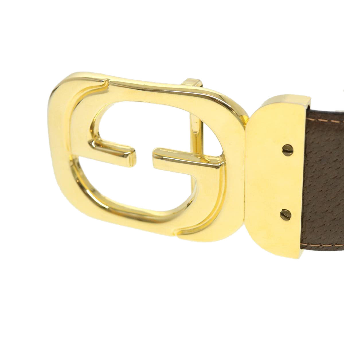 GUCCI Belt Leather 30.7"" Brown th3511
