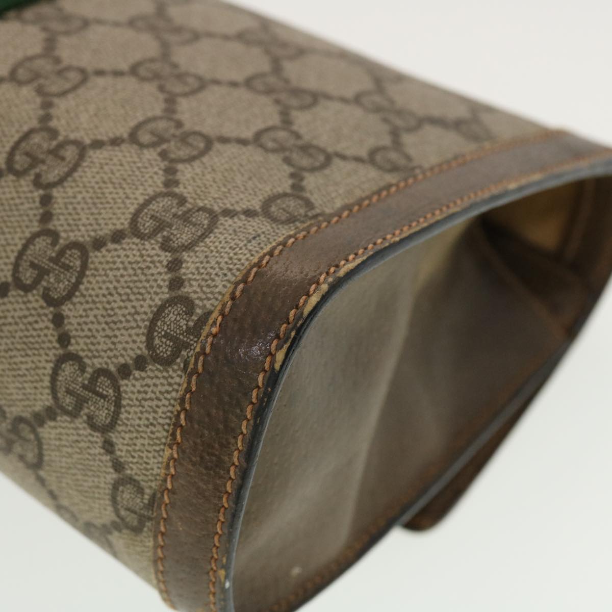 GUCCI GG Canvas Web Sherry Line Clutch Bag Beige Red Green 8901006 th3548