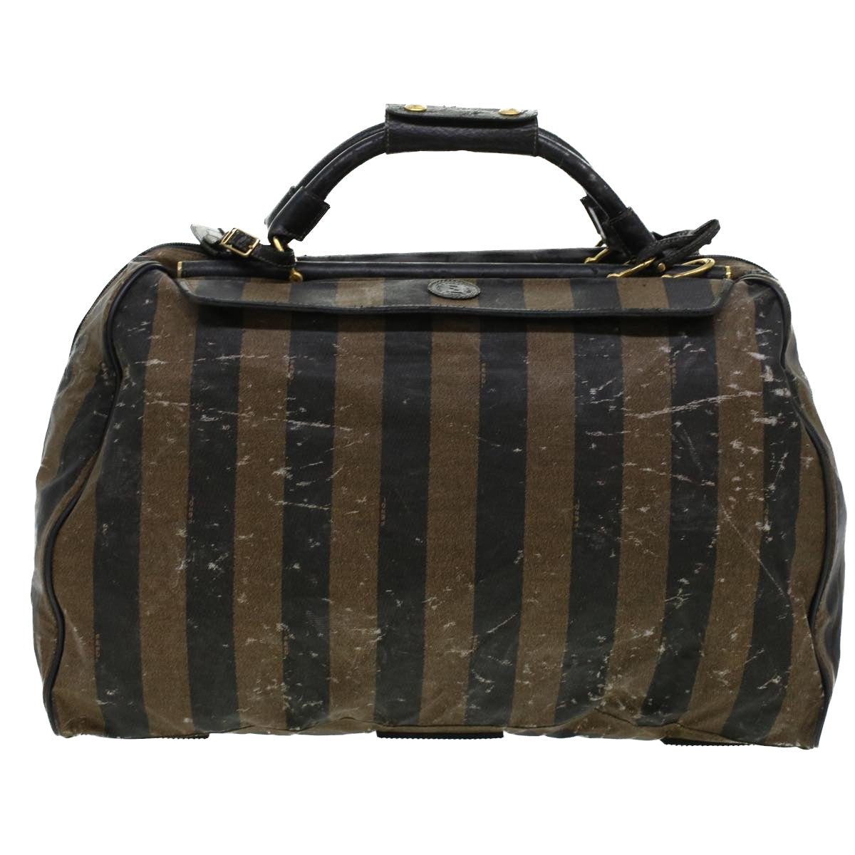 FENDI Pecan Canvas Shoulder Bag 2way Black Brown th3595