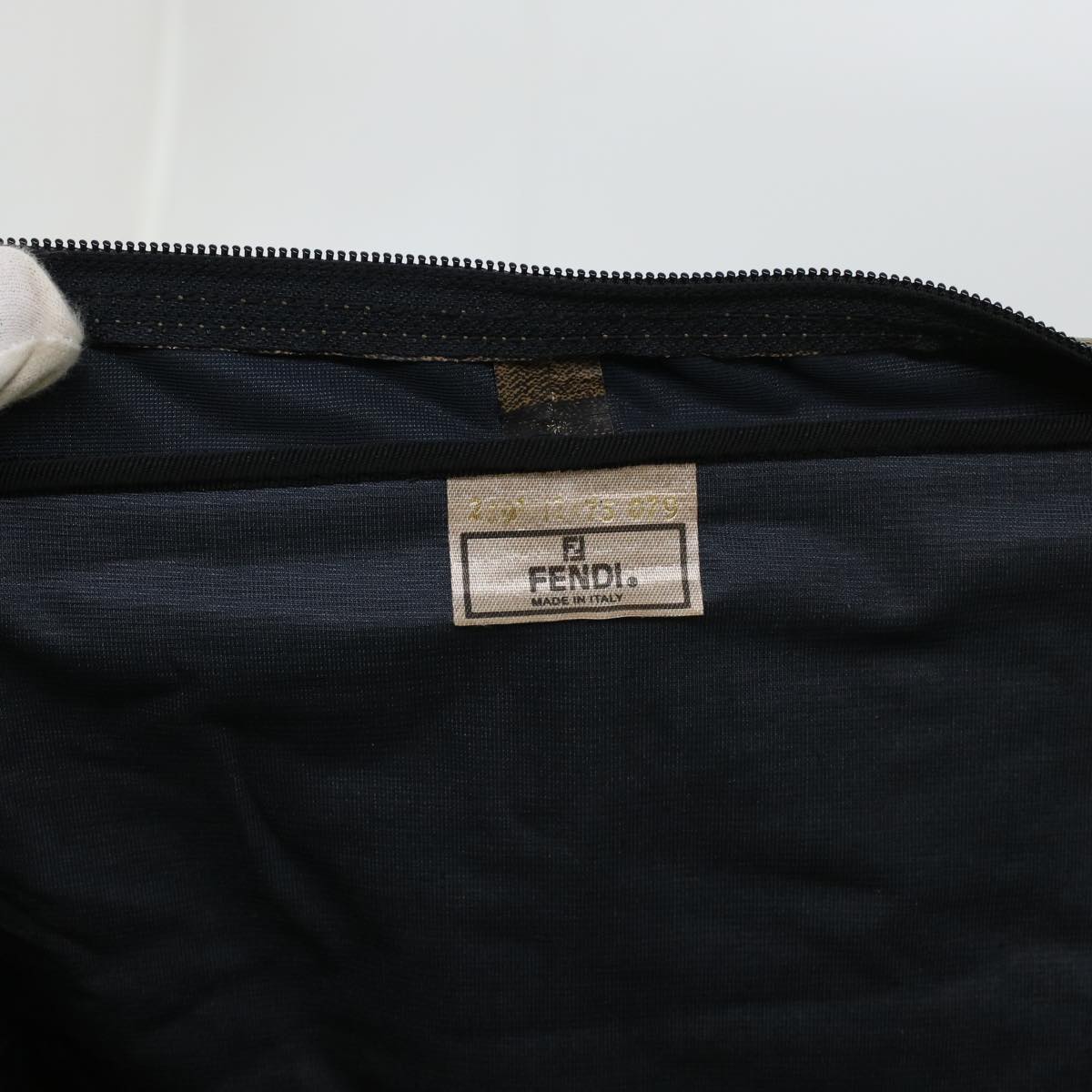 FENDI Pecan Canvas Shoulder Bag 2way Black Brown th3595