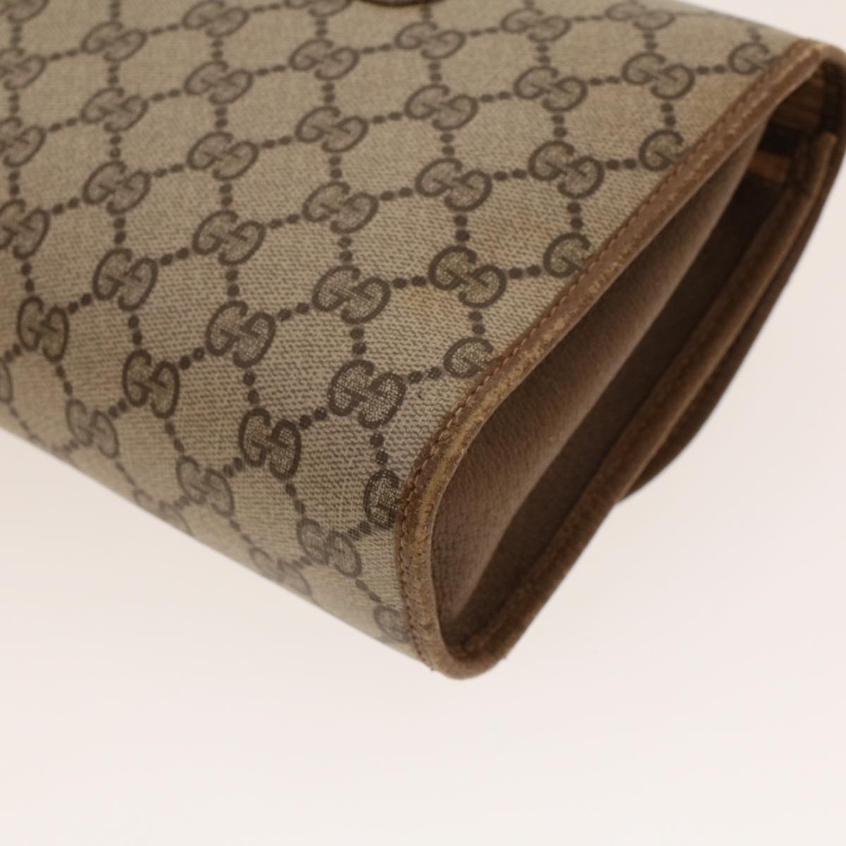 GUCCI GG Canvas Web Sherry Line Clutch Bag Beige Red Green 89.01.030 th3599