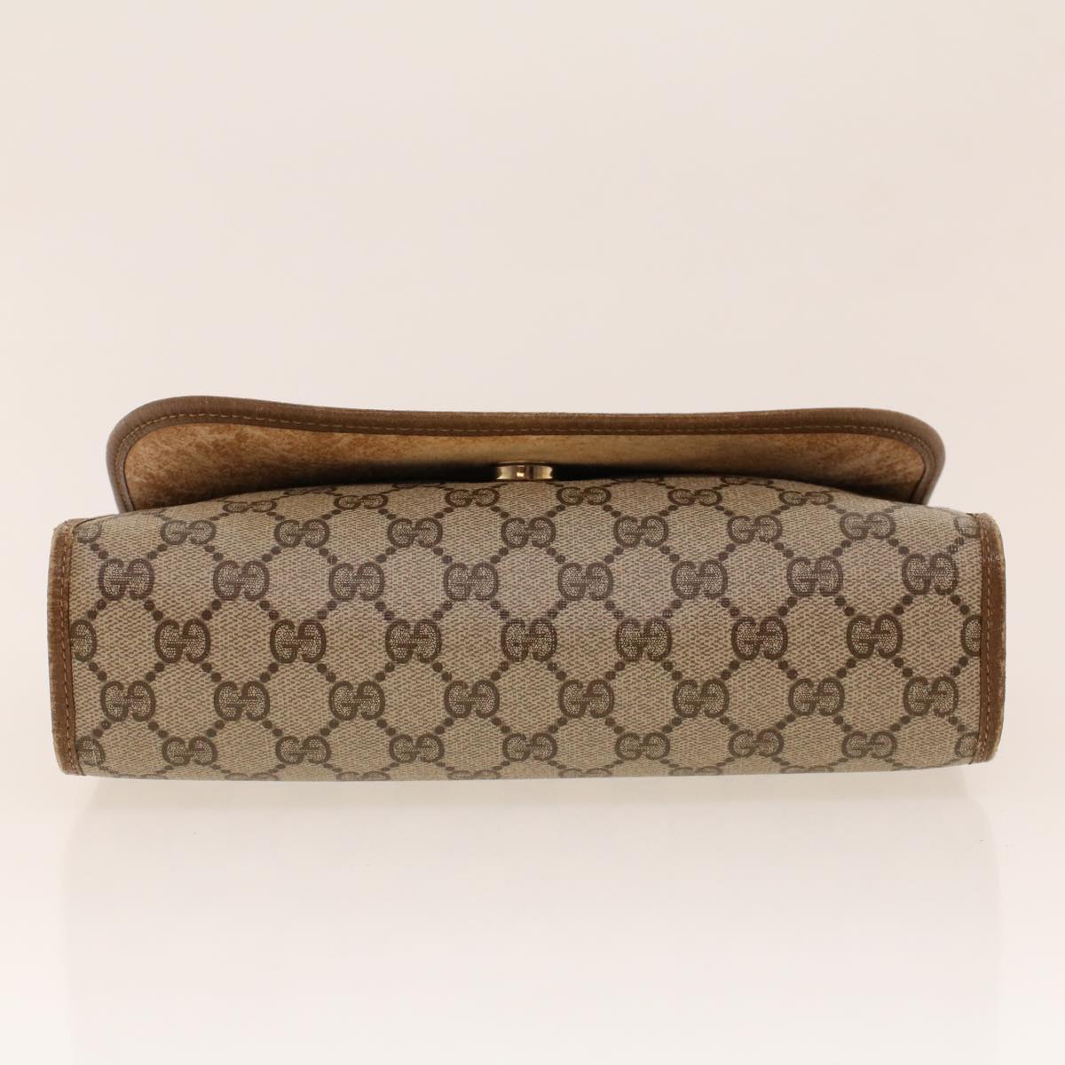 GUCCI GG Canvas Web Sherry Line Clutch Bag Beige Red Green 89.01.030 th3599