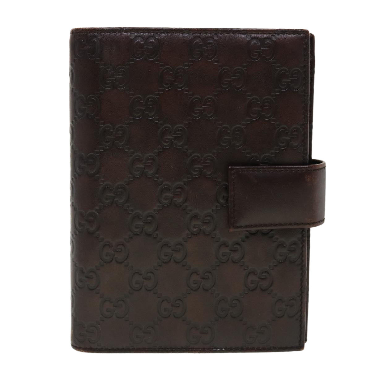 GUCCI GG Canvas Guccissima Agenda MM Day Planner Cover Brown 115241 th3649