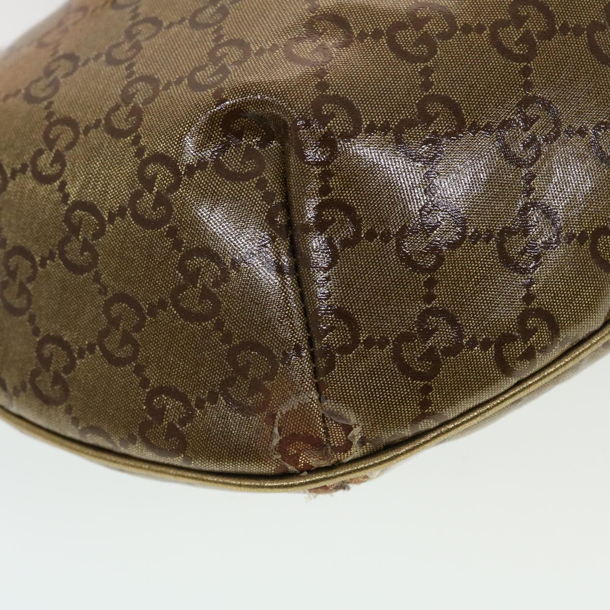 GUCCI GG Crystal Sherry Line Shoulder Bag Gold Brown Orange 181092 th3701
