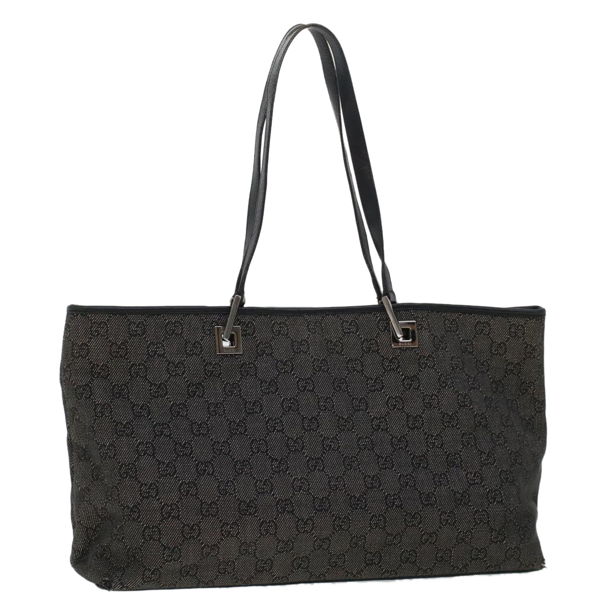 GUCCI GG Canvas Tote Bag Black 36173 1705 th3729