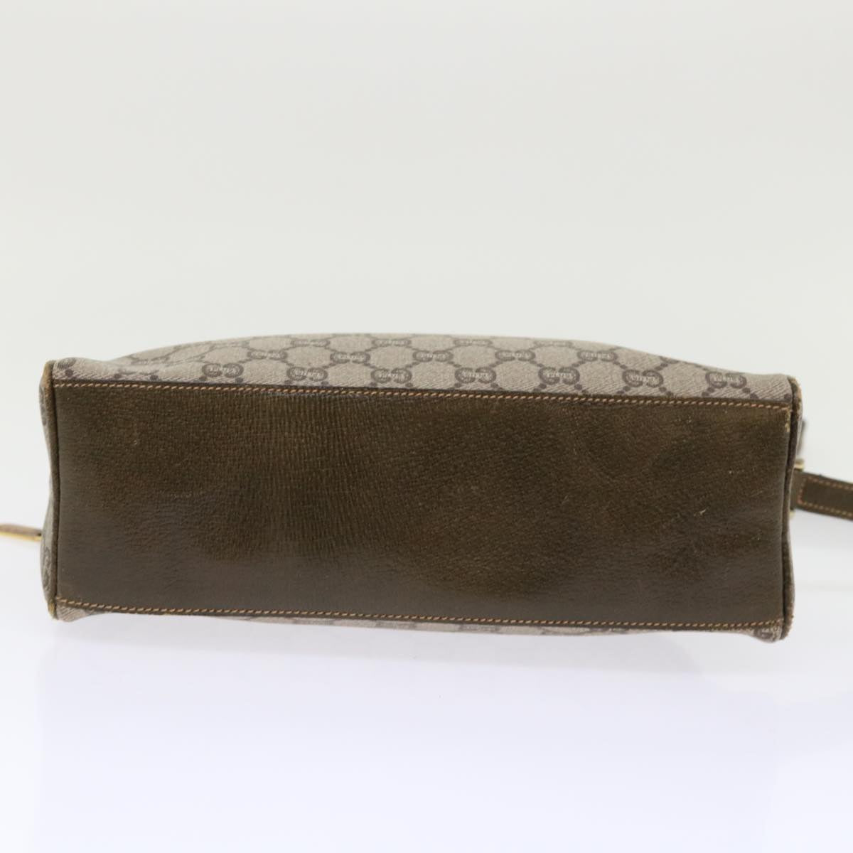 GUCCI GG Plus Canvas Shoulder Bag PVC Leather Beige th3769