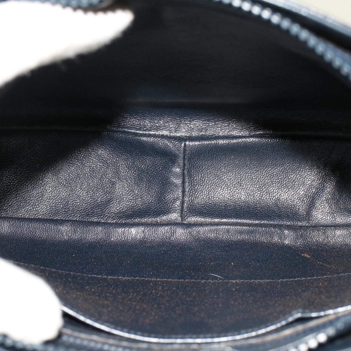 GUCCI Sherry Line Shoulder Bag Leather Navy Red th3837