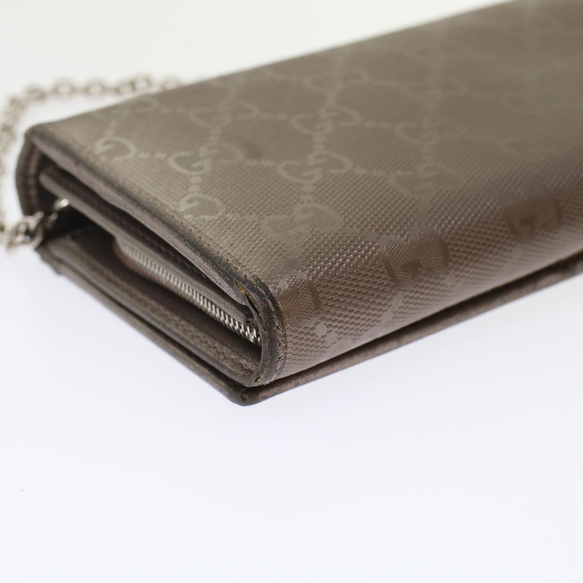 GUCCI GG Canvas Chain Wallet Brown 224262 th3850