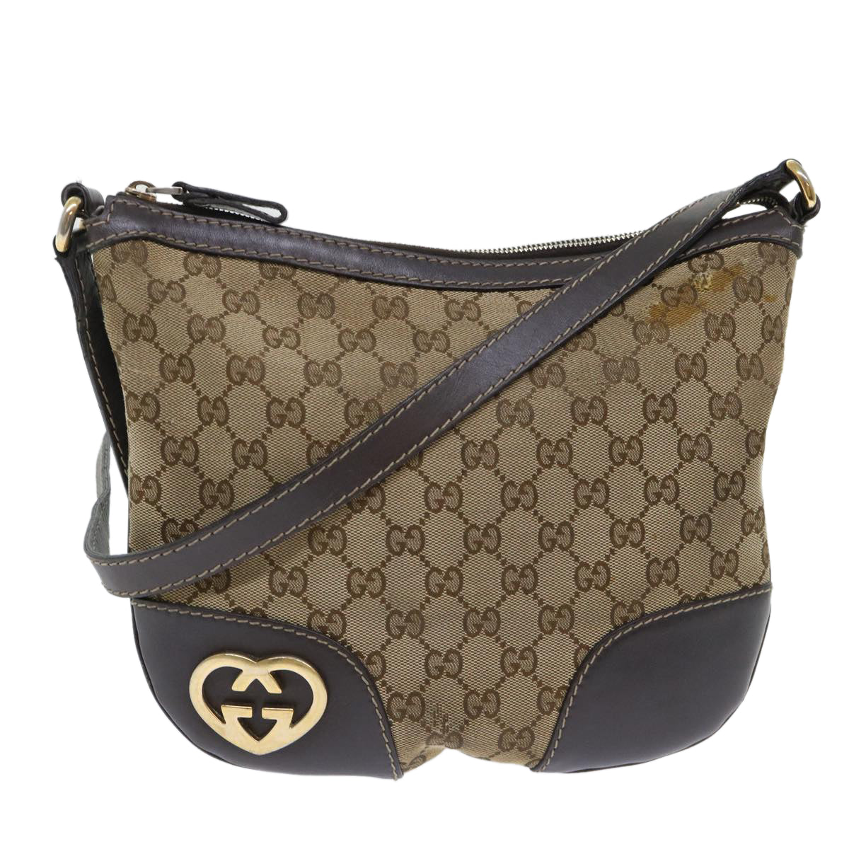 GUCCI GG Canvas Shoulder Bag Beige 257072 th3852