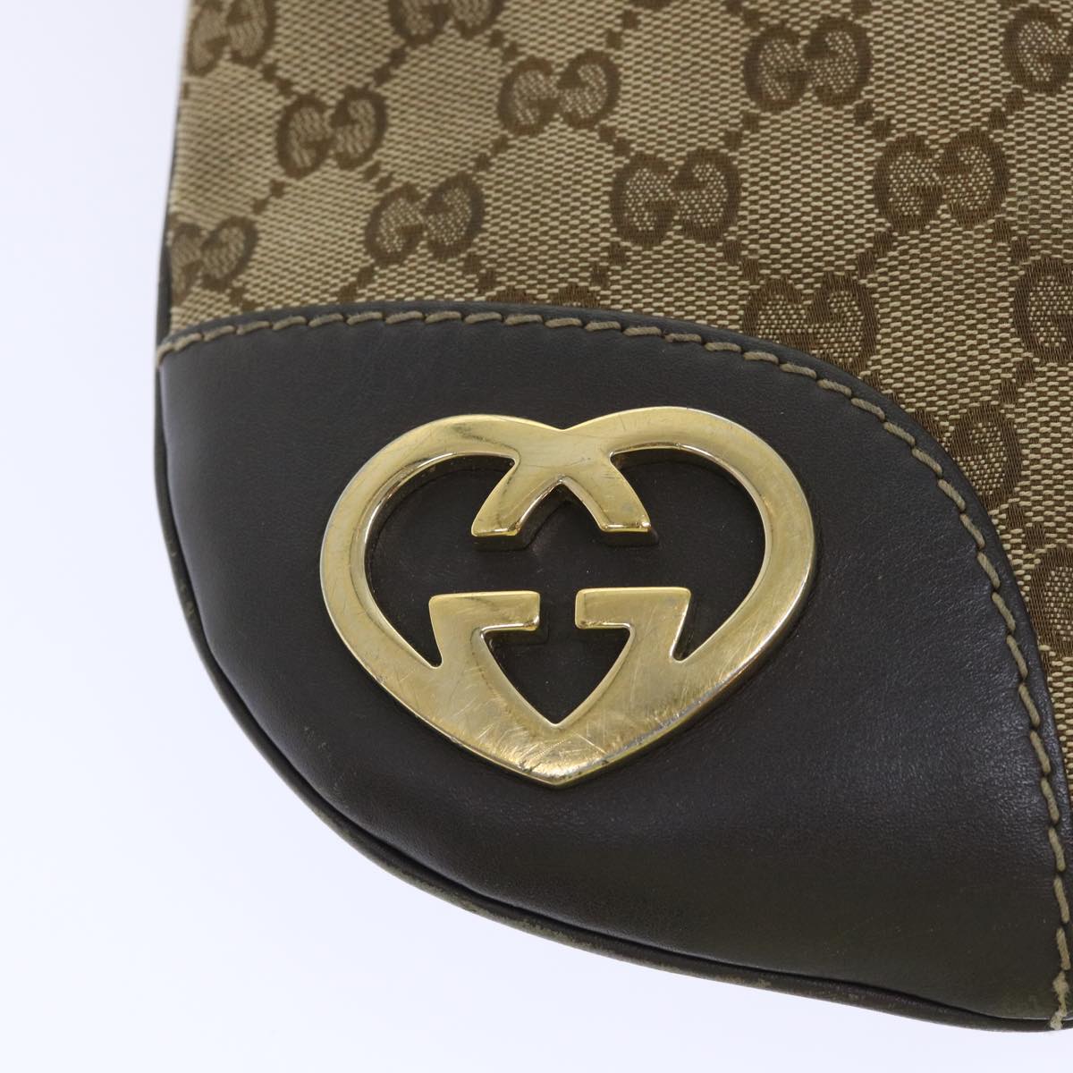GUCCI GG Canvas Shoulder Bag Beige 257072 th3852