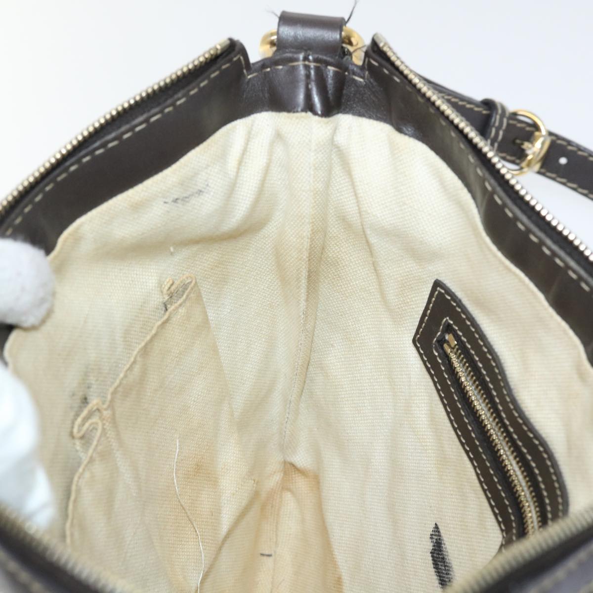 GUCCI GG Canvas Shoulder Bag Beige 257072 th3852
