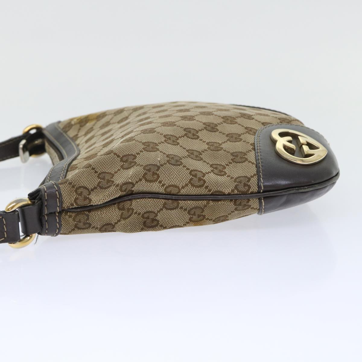 GUCCI GG Canvas Shoulder Bag Beige 257072 th3852