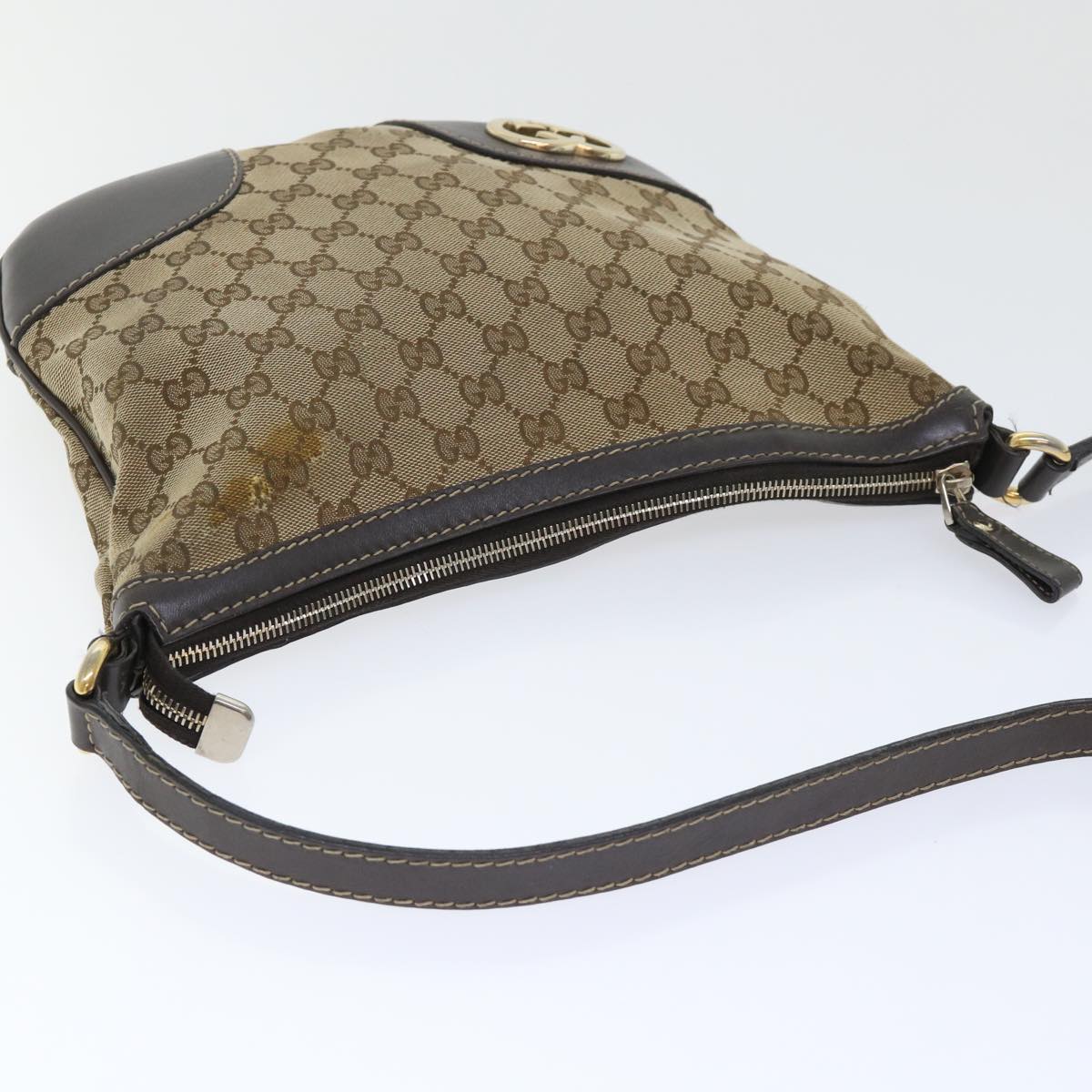 GUCCI GG Canvas Shoulder Bag Beige 257072 th3852