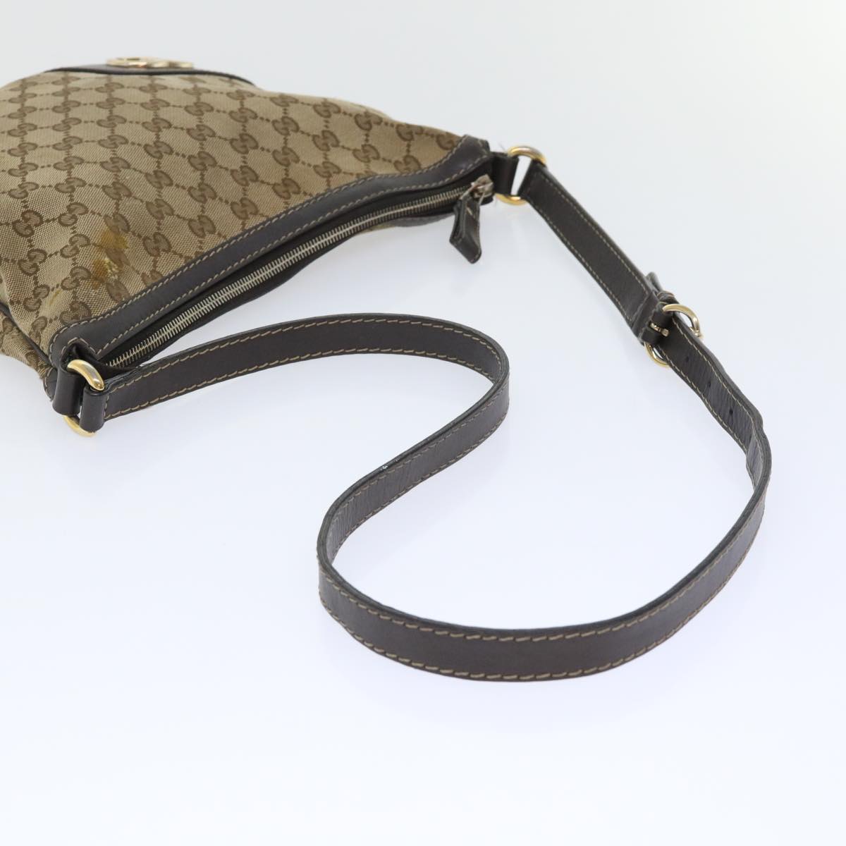 GUCCI GG Canvas Shoulder Bag Beige 257072 th3852