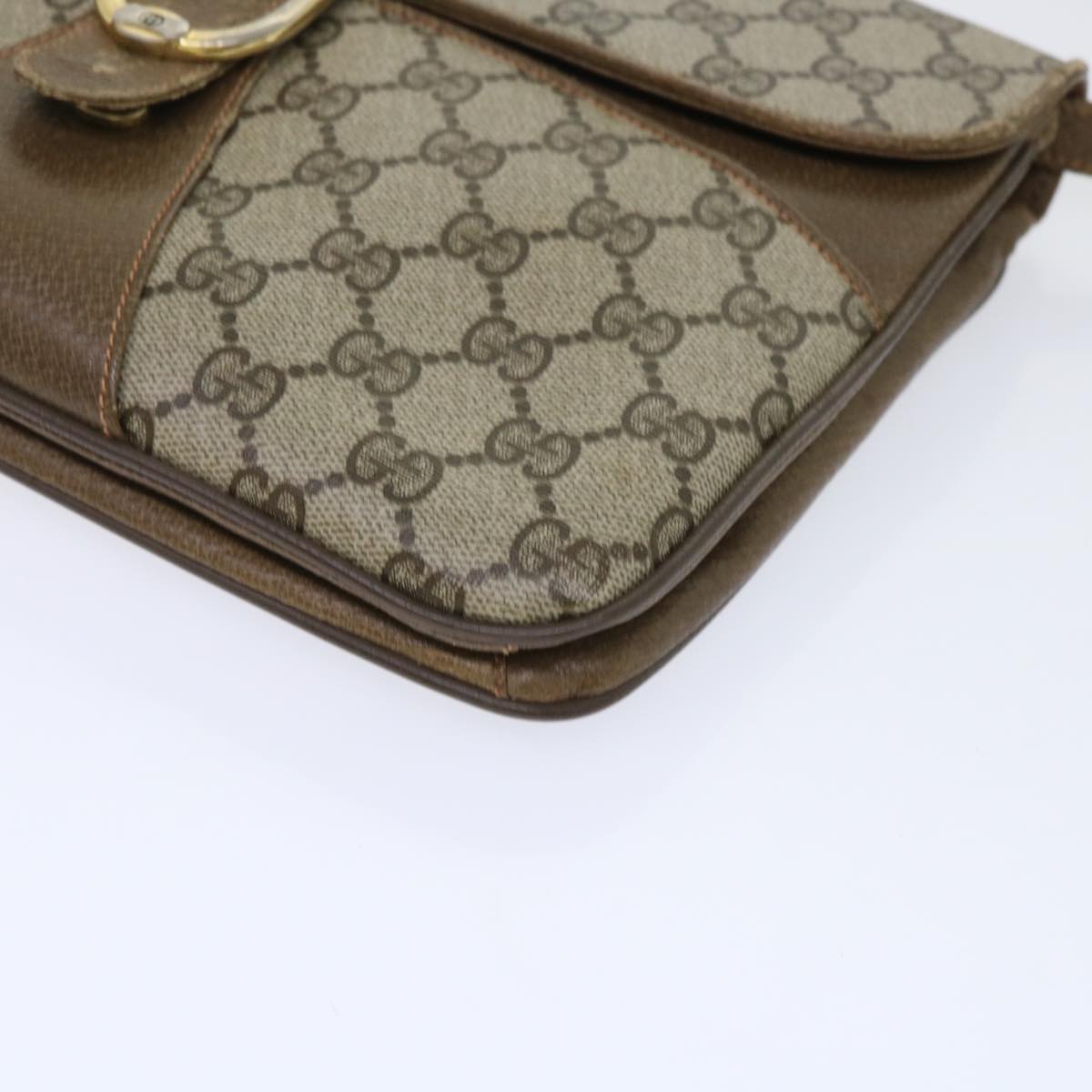 GUCCI GG Canvas Shoulder Bag PVC Leather Beige 904•02•025 th3857