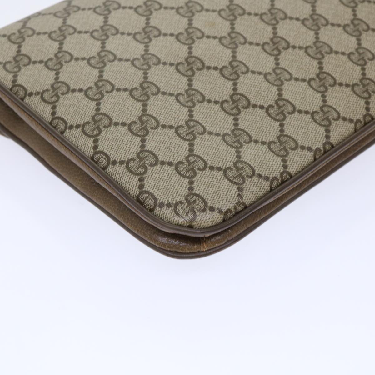 GUCCI GG Canvas Shoulder Bag PVC Leather Beige 904•02•025 th3857