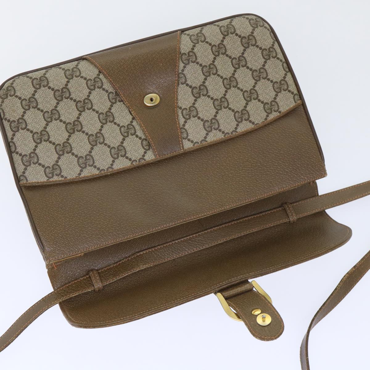 GUCCI GG Canvas Shoulder Bag PVC Leather Beige 904•02•025 th3857