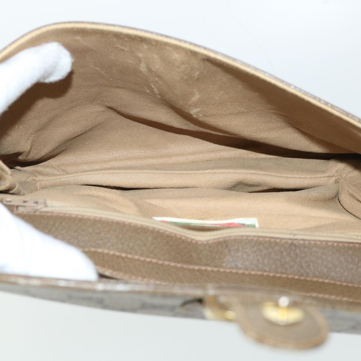 GUCCI GG Canvas Shoulder Bag PVC Leather Beige 904•02•025 th3857