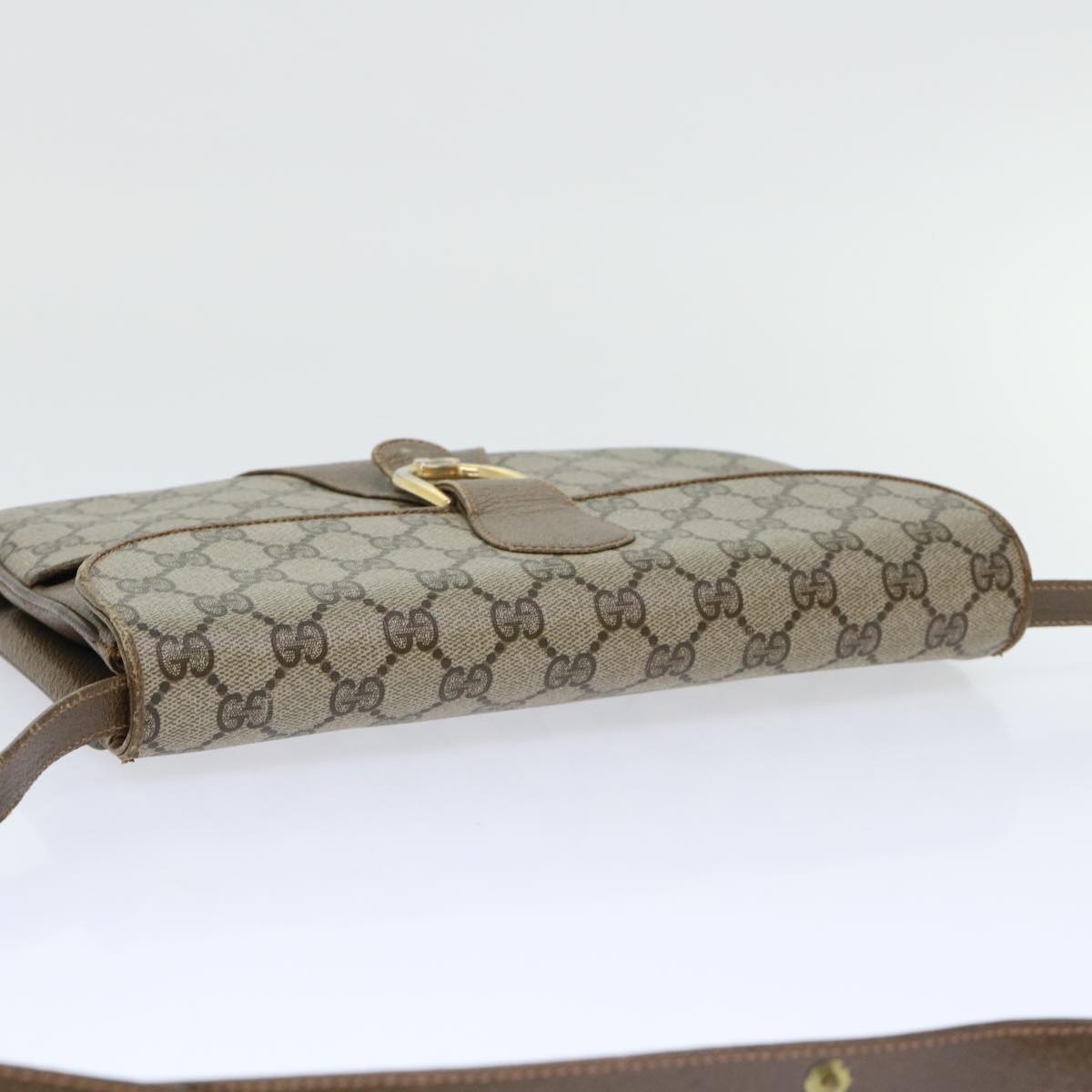 GUCCI GG Canvas Shoulder Bag PVC Leather Beige 904•02•025 th3857