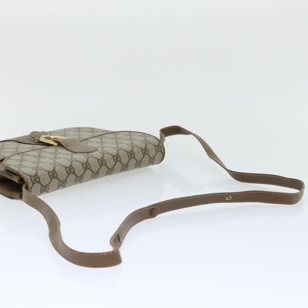 GUCCI GG Canvas Shoulder Bag PVC Leather Beige 904•02•025 th3857