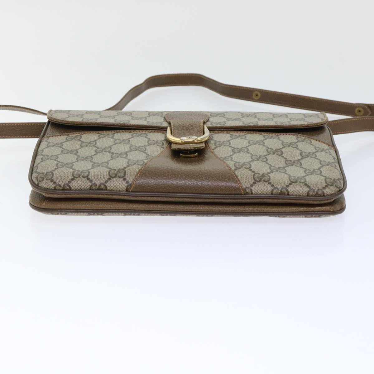 GUCCI GG Canvas Shoulder Bag PVC Leather Beige 904•02•025 th3857