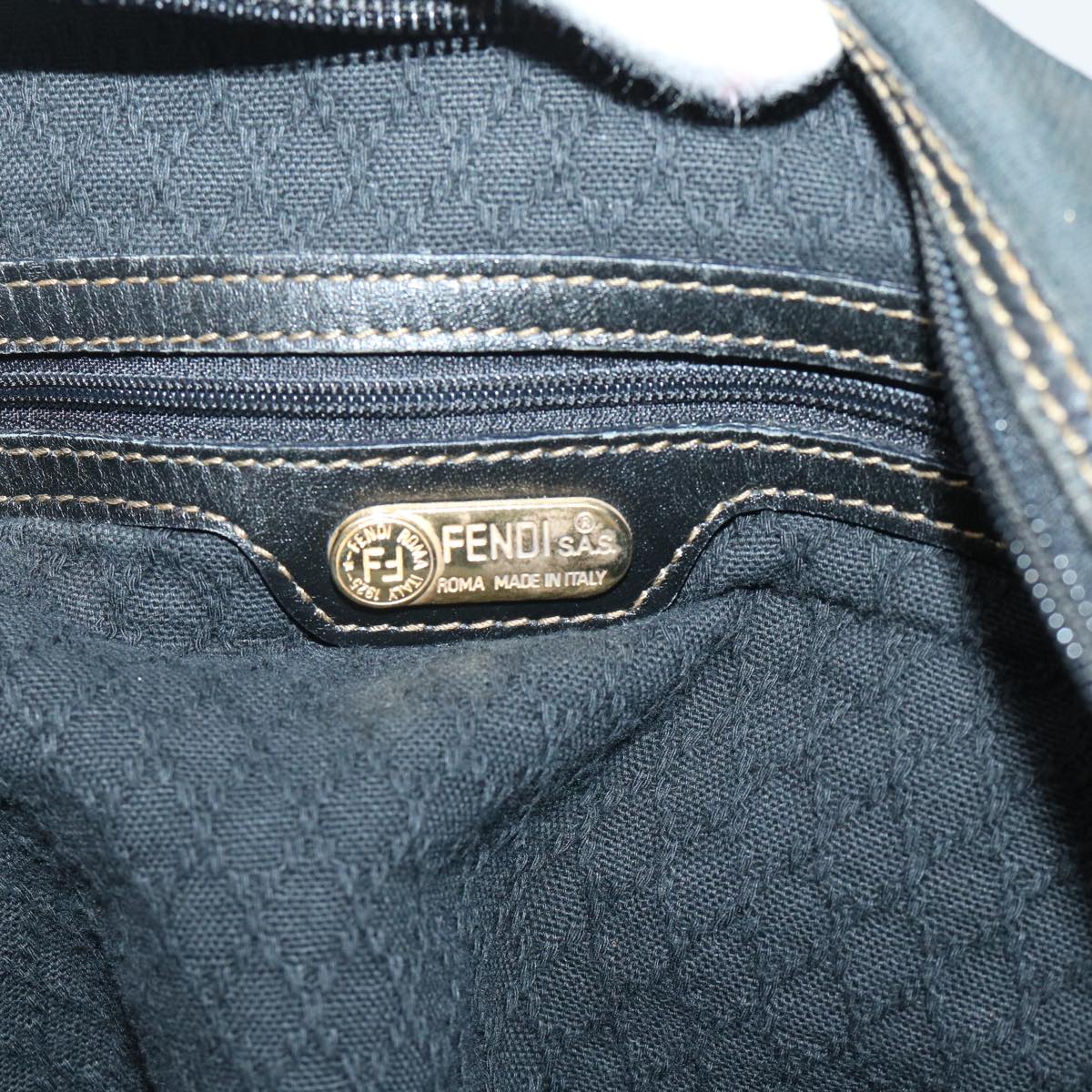 FENDI Pecan Canvas Boston Bag 2way Khaki Black th3890
