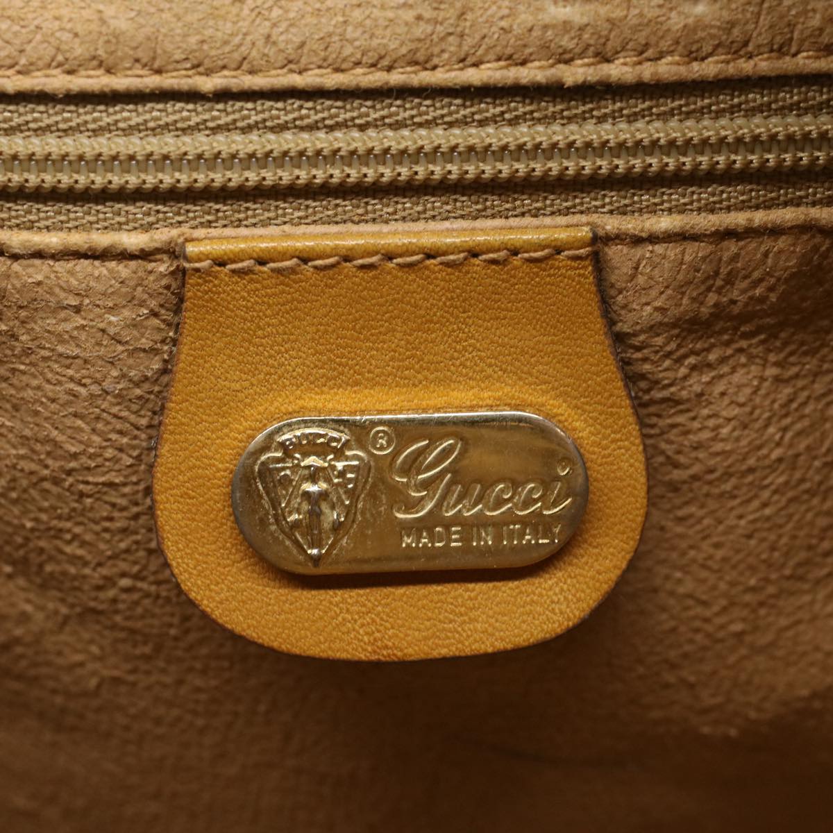 GUCCI Micro GG Canvas Boston Bag PVC Leather Beige th3903