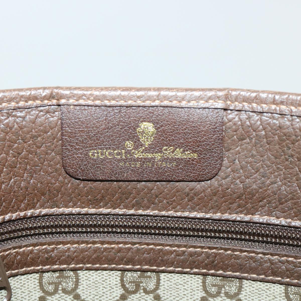 GUCCI GG Canvas Web Sherry Line Tote Bag PVC Leather Beige Red Green th3913