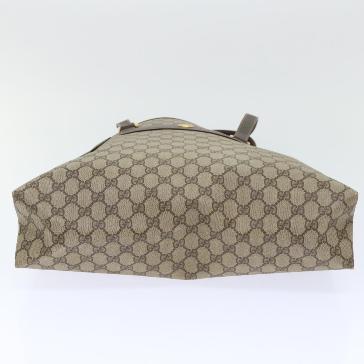 GUCCI GG Canvas Web Sherry Line Tote Bag PVC Leather Beige Red Green th3913