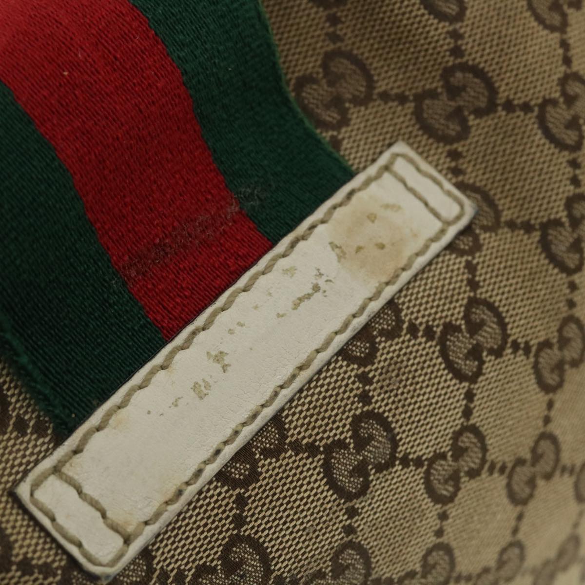 GUCCI GG Canvas Web Sherry Line Shoulder Bag Beige Red Green 211934 th3929