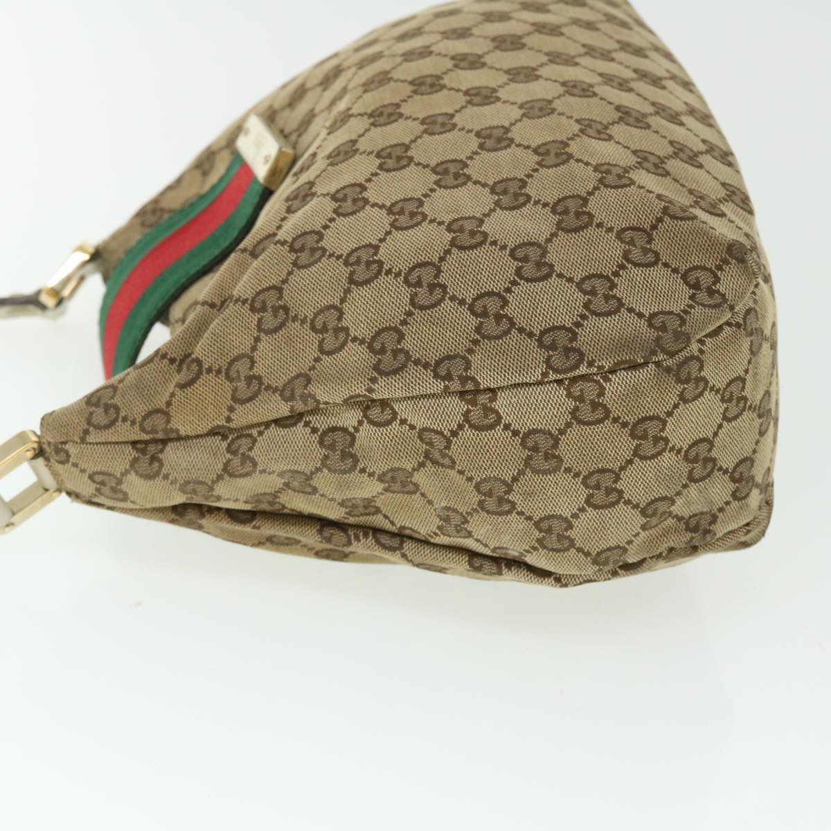 GUCCI GG Canvas Web Sherry Line Shoulder Bag Beige Red Green 211934 th3929