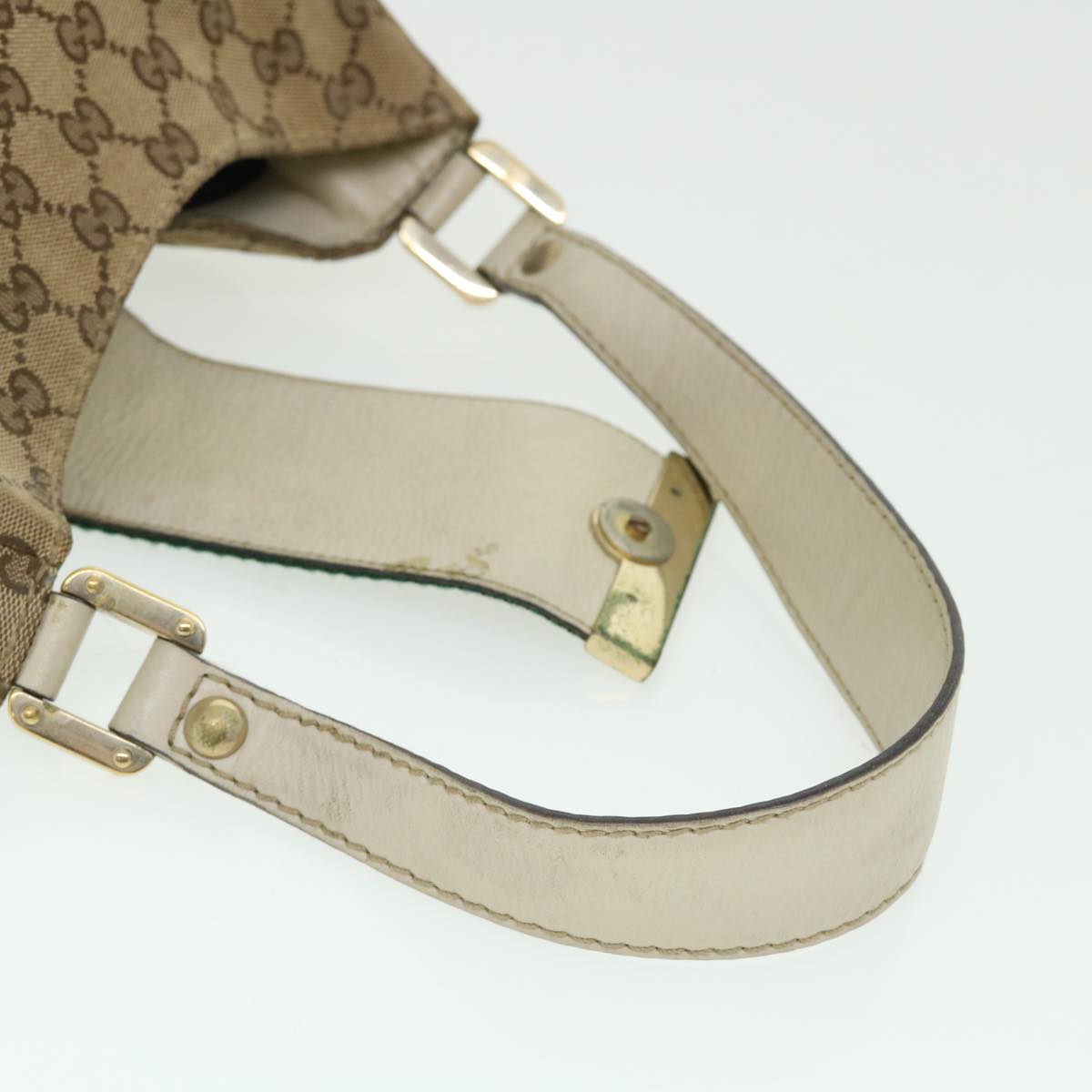 GUCCI GG Canvas Web Sherry Line Shoulder Bag Beige Red Green 211934 th3929