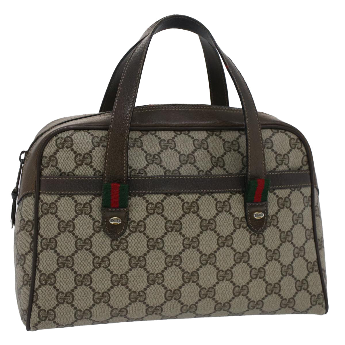GUCCI GG Canvas Web Sherry Line Hand Bag Beige Red Green 39.02.053 th3932