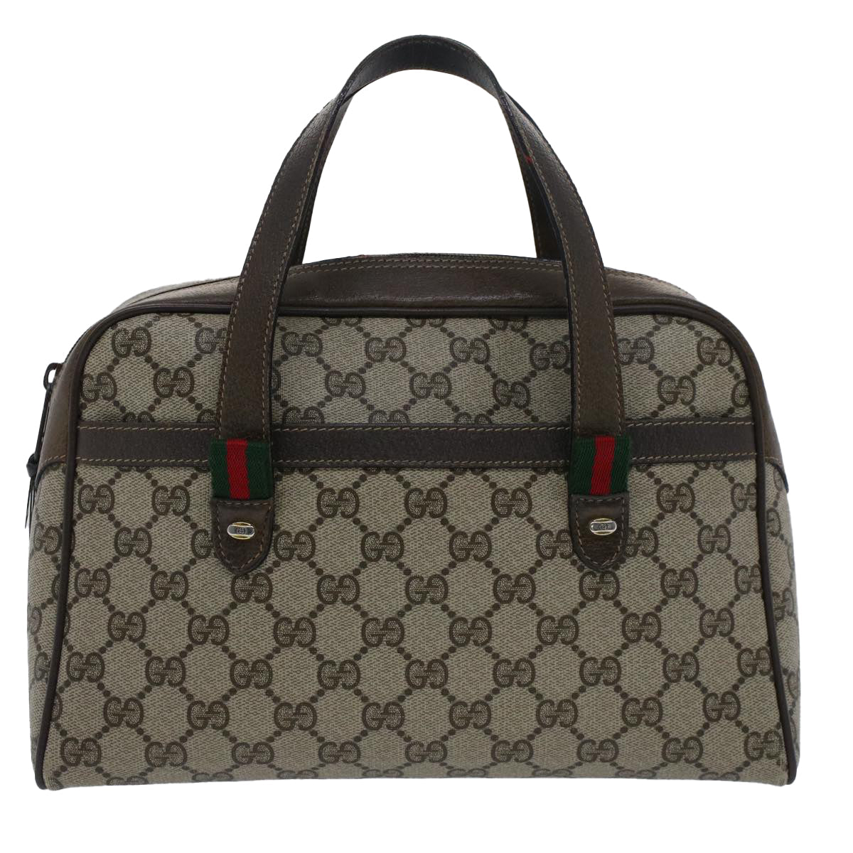 GUCCI GG Canvas Web Sherry Line Hand Bag Beige Red Green 39.02.053 th3932
