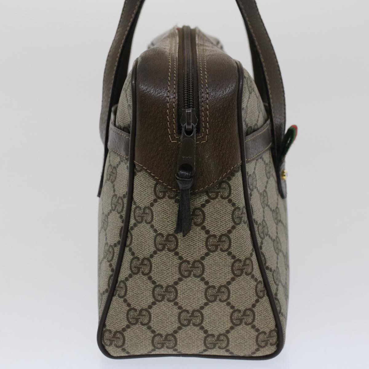 GUCCI GG Canvas Web Sherry Line Hand Bag Beige Red Green 39.02.053 th3932
