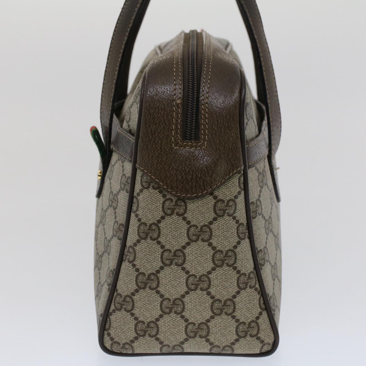 GUCCI GG Canvas Web Sherry Line Hand Bag Beige Red Green 39.02.053 th3932