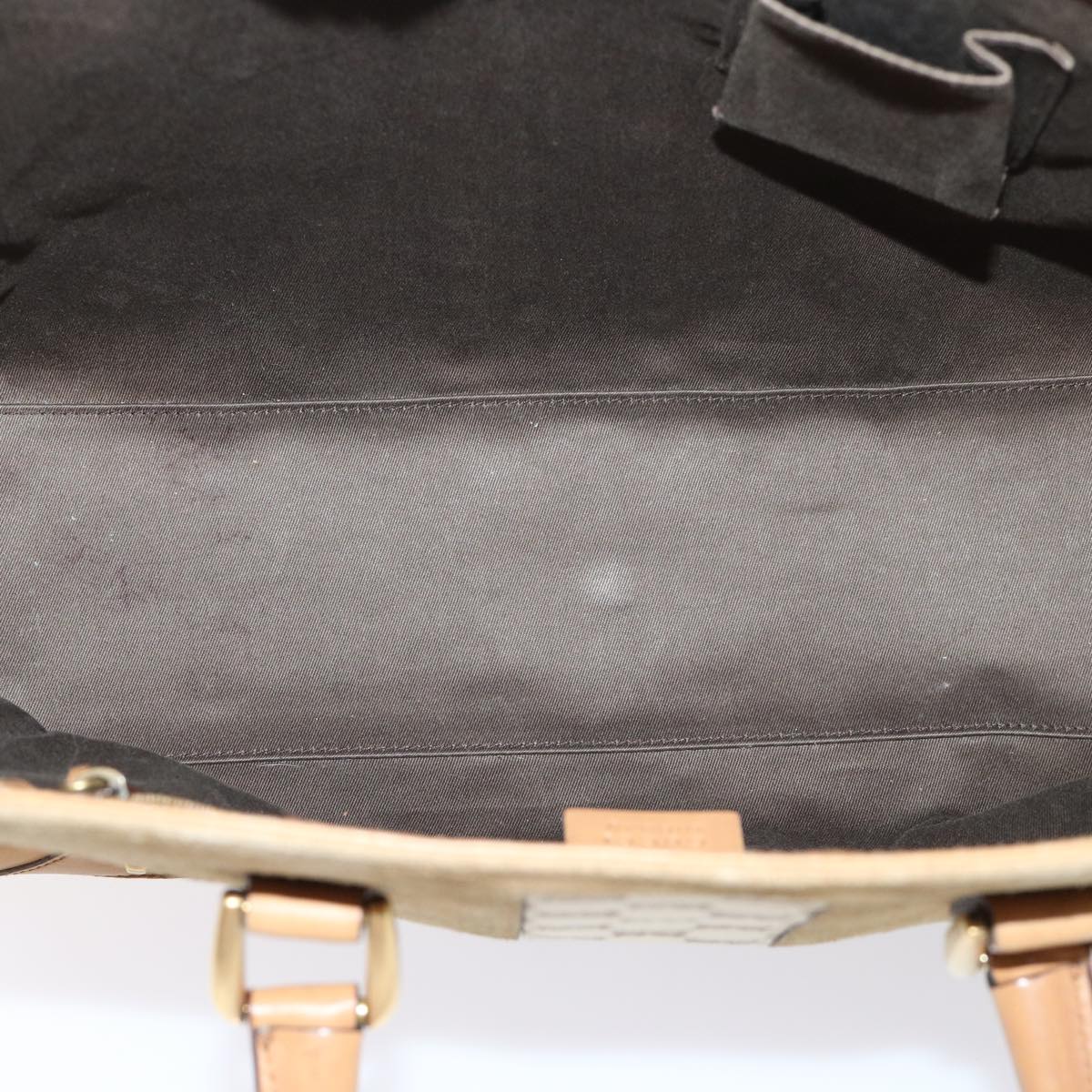 GUCCI GG Canvas Hand Bag Suede Beige 120897 th3960