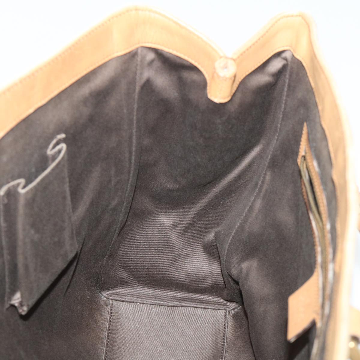 GUCCI GG Canvas Hand Bag Suede Beige 120897 th3960